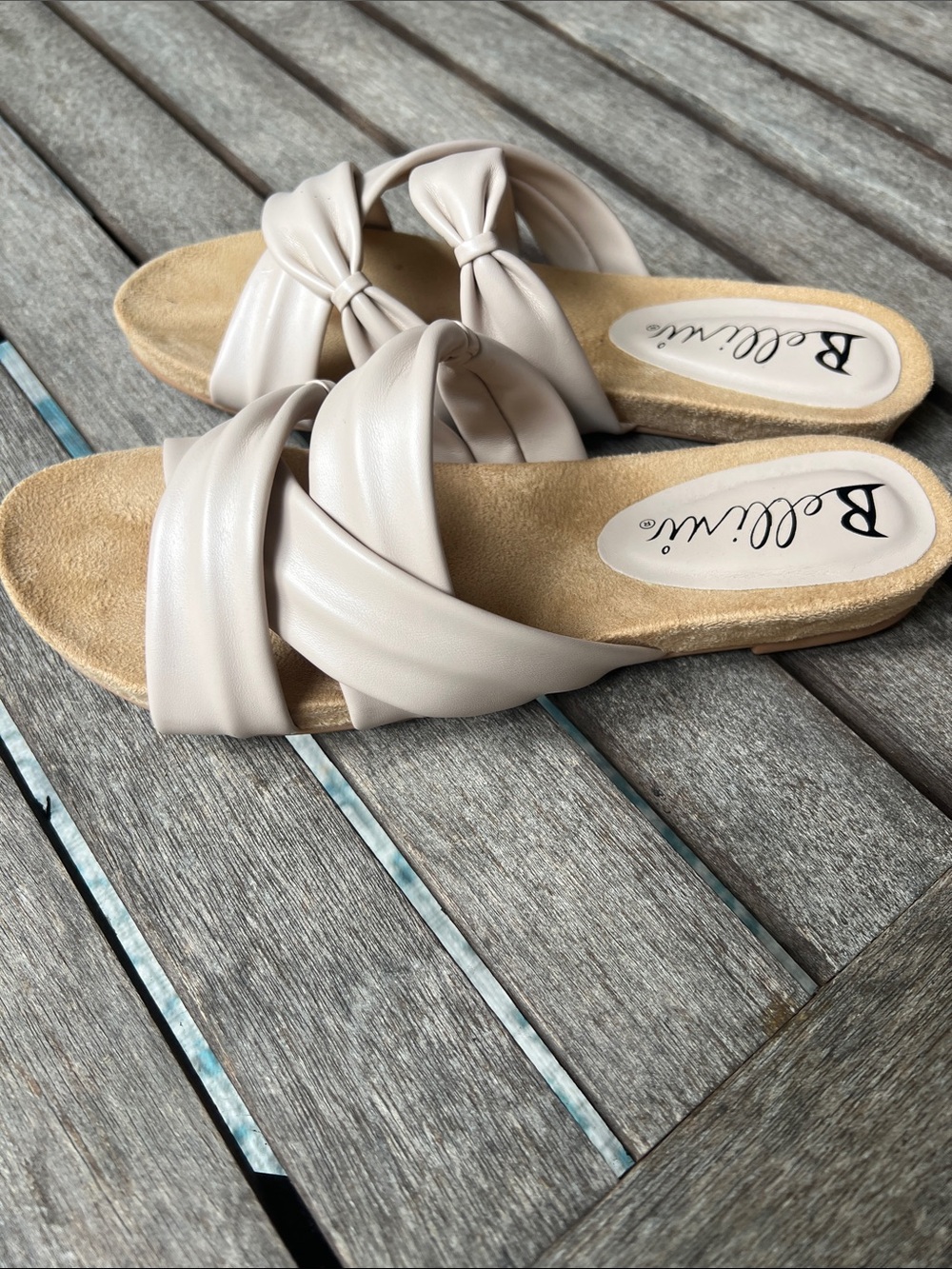 Bellini Taupe Knot Slide Sandals - Picture 2 of 8